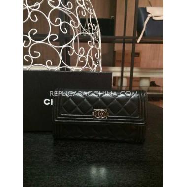 Chanel Lambskin Purse Wallet Black