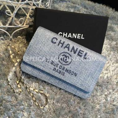 Cheap Chanel Linen Silver Canvas Wallet Purse