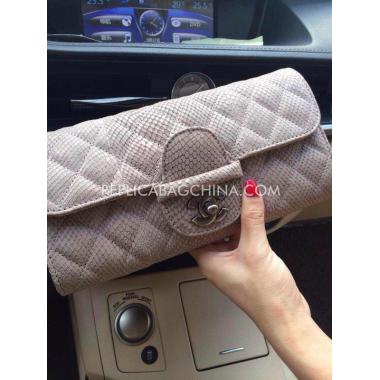 Chanel Wallet Leather  Grey Purse