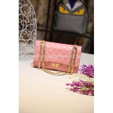 Chanel Gold Chain Pink Reissue 2.55 Calfskin Handbag Replica