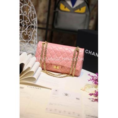 Cheap Chanel Handbag Calfskin Gold Chain Pink Reissue 2.55 HM01955