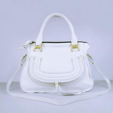 Chloe  9806 2way Lambskin White Handbag