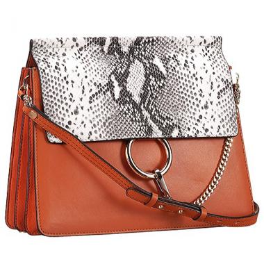 Chloe Faye Python Flap Tan Shoulder Bag Replica