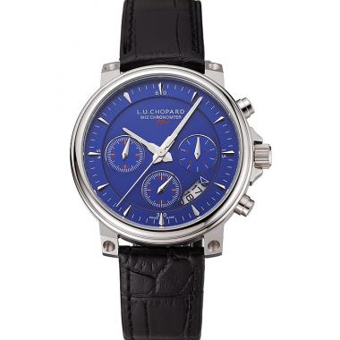 Chopard L.U.C 8HF Power Control Blue Dial Black Leather Bracelet 1454004