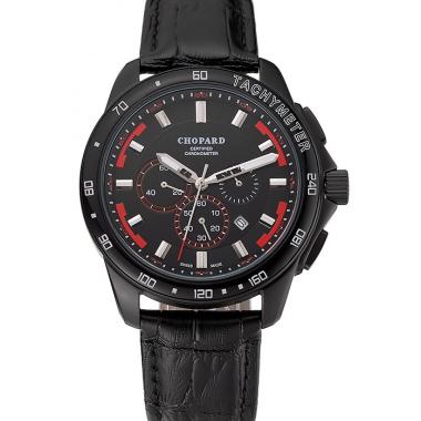 Cheap Chopard Mille Miglia GTS Black Dial Black Leather Bracelet 1453997