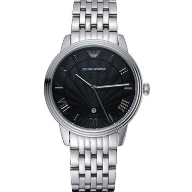 Cheap Emporio Armani  Black Dial Stainless Steel Bracelet  622334