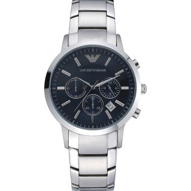 Emporio Armani  Chronograph Dark Blue Dial Stainless Steel Bracelet  622338