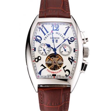 Franck Muller Casablanca White Dial Red Accent Number Tourbillon 41958