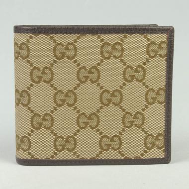 Gucci Wallet 048624 Coffee Canvas Mens Wallet