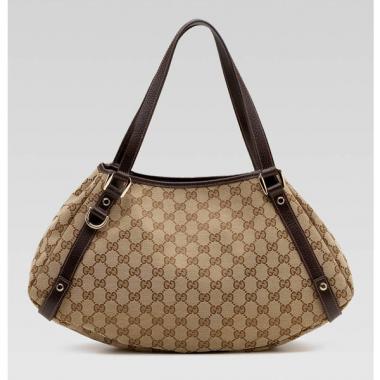 Gucci Shoulder Bags 130736 Brown Canvas Ladies Bag HM01407