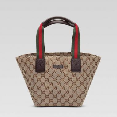 Gucci Tote bags 131228 Brown Canvas HandBags