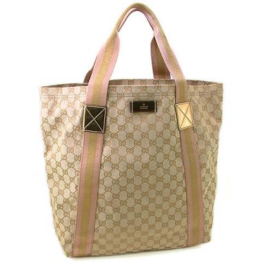 Gucci Tote bags 189669 Apricot Canvas Ladies Handbags Replica