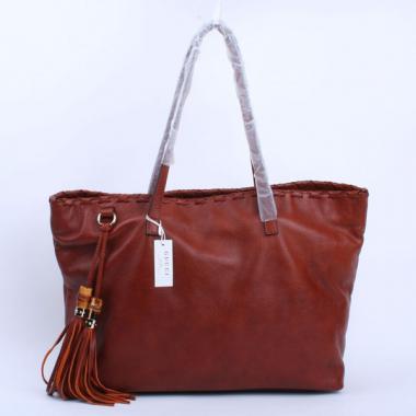 Replica Gucci Tote bags 218499 Brown Lambskin Ladies Bags