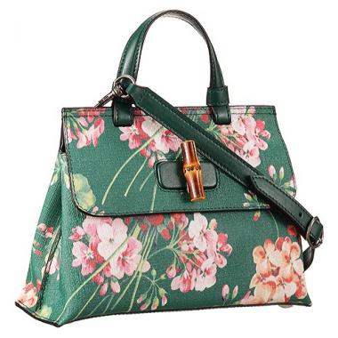 Replica Gucci Bamboo Daily Blooms Bag Emerald Green