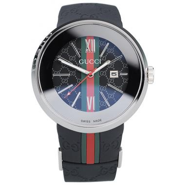 Gucci Black Rubber Band Black Round Dial 2165-297 Replica