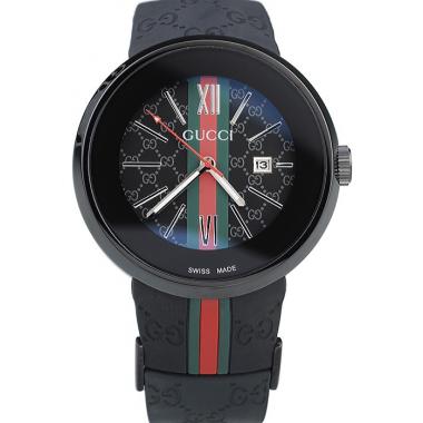 Replica Gucci Black Rubber Band Black Round Dial 2165-300