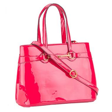 Gucci Bright Bit Pink Patent Leather  Handle Tote