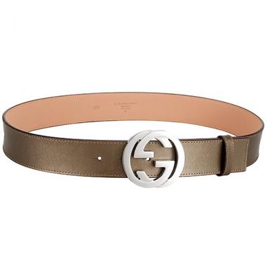 Gucci Brown Leather Belt with G Interlocking Buckle