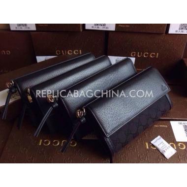 Cheap Gucci Brown Calfskin Clutch Wallet Replica HM08993