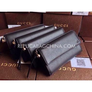 Gucci Calfskin Clutch Black Wallet