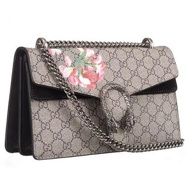 Cheap Gucci Dionysus Blooms GG Supreme Canvas And Black Suede Trim Small Bag 18926786