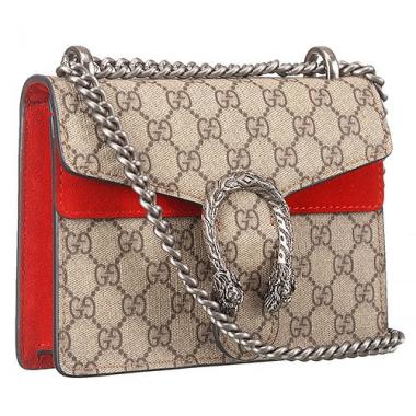 Gucci Dionysus GG Supreme Canvas And Red Suede Trim Mini Bag 18926798