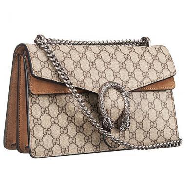 Gucci Dionysus GG Supreme Canvas And Taupe Suede Trim Small Bag 18926789