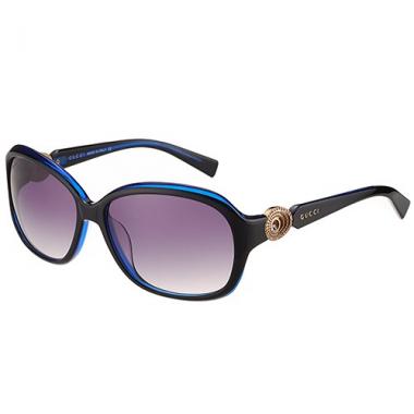 Gucci Elegant Oval Shaped Black and Blue Sunglasses 308030