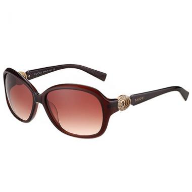 Gucci Elegant Oval Shaped Brown Sunglasses 308033