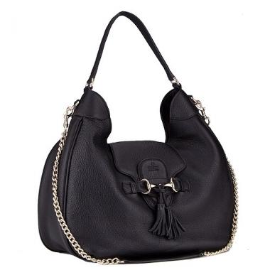 Gucci Emily Black Leather Hobo