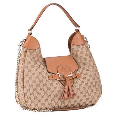 Replica Gucci Emily Cognac Leather Hobo