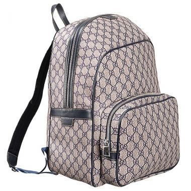 Gucci GG Canvas Backpack Beige/Blue 607933