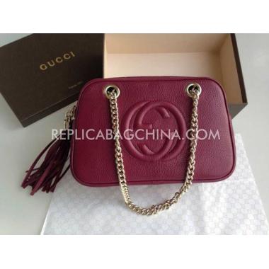 Gucci Shoulder Bag Purple Handbag Calfskin