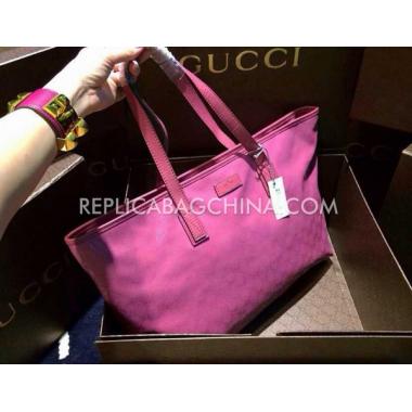 Gucci Handbag Shopping Bag Calfskin Pink Replica