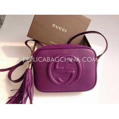 Gucci Tassel Purple Handbag Shoulder Bag Calfskin