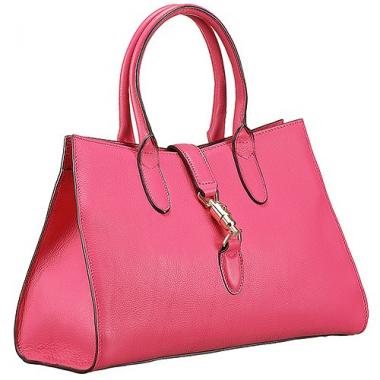 Gucci Jackie Soft Leather  Handle Bag Fuchsia 607949 Replica