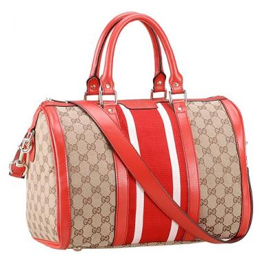 Gucci Medium Boston Red Vintage Web