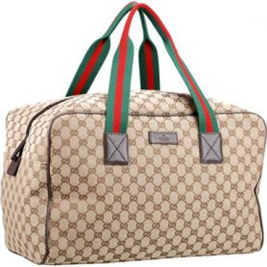 Gucci Medium Carry On Duffle Bag in Beige Monogram Canvas Replica