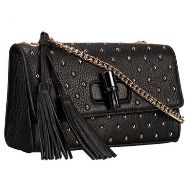 Gucci Miss Bamboo Studded Bag Black