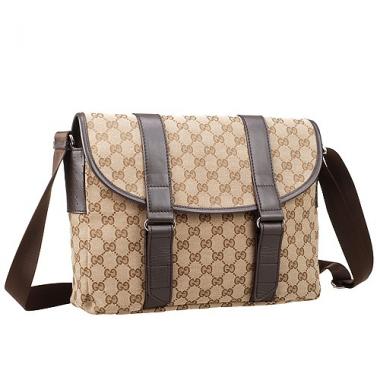 Gucci Monogram Canvas Messenger Bag