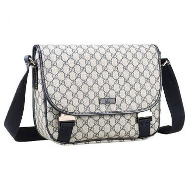 Gucci Monogram Canvas Messenger Bag Navy