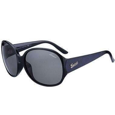 Gucci Oversized Round Leather Dark Blue Sunglasses 307819