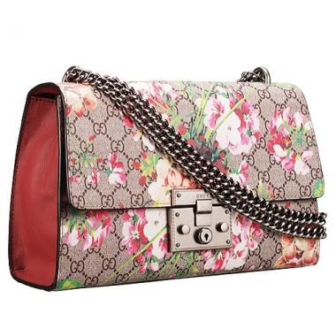 Gucci Padlock Blooms Supreme Canvas Shoulder Bag