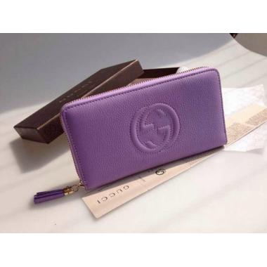 Gucci Wallet Purse Calfskin Purple Replica