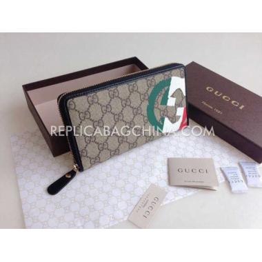 Gucci Wallet Calfskin Purse Brown