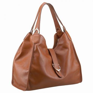 Gucci Soft Stirrup Tan Leather Large Shoulder Bag Cognac