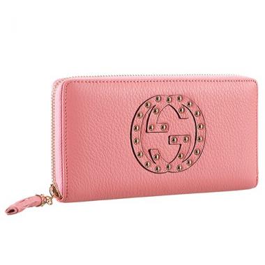 Gucci Soho Disco Studded Wallet Pink