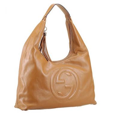 Gucci Soho Large Hobo with Embossed Interlocking G Tan Replica