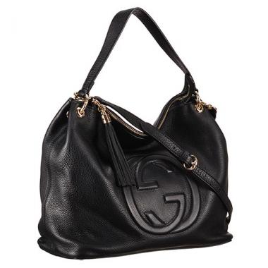 Gucci Soho Leather Hobo Black Replica