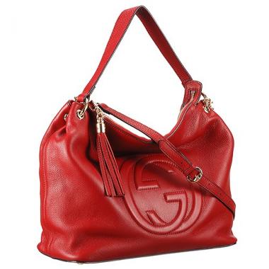 Gucci Soho Leather Hobo Red